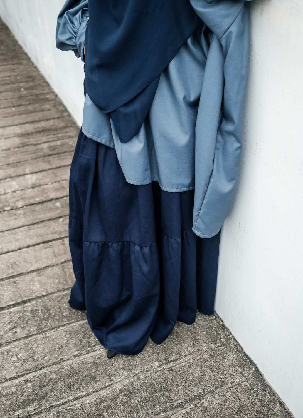 Tier Denim Skirt