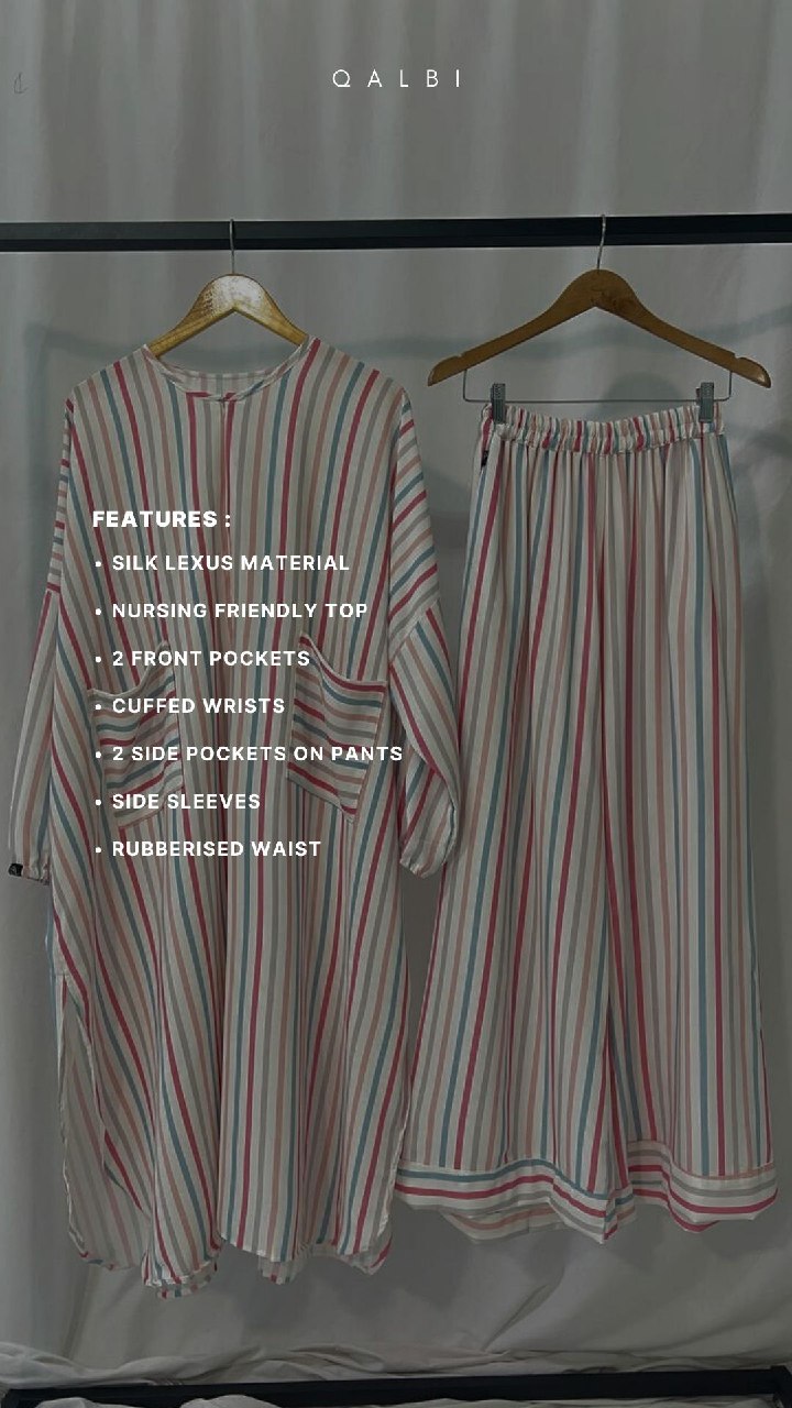 Stripes Pant Set Silk Lexus